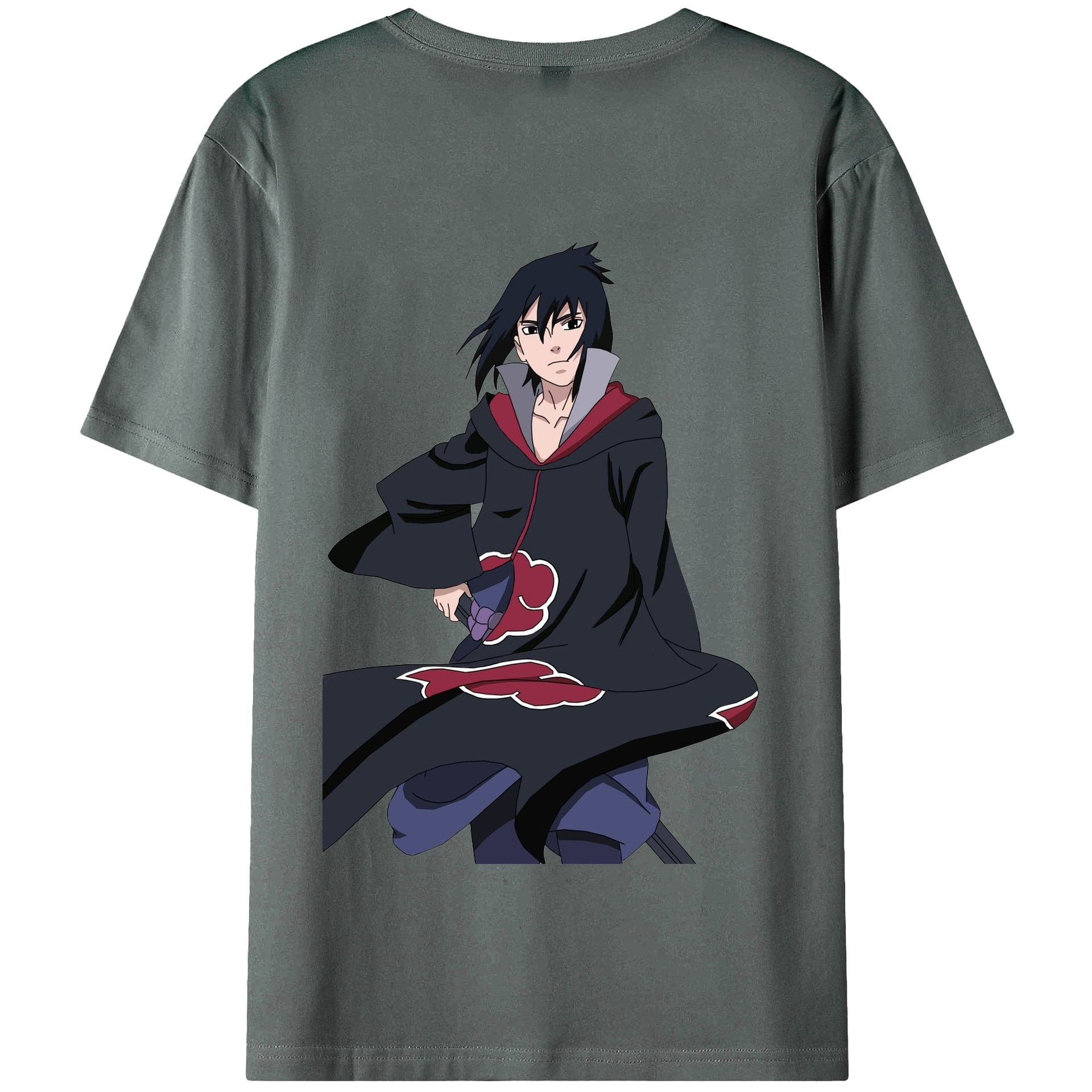 （画像用） NARUTO -ナルト- うちは サスケ Uchiha Sasuke 綿100％半袖Tシャツ（背面プリント）